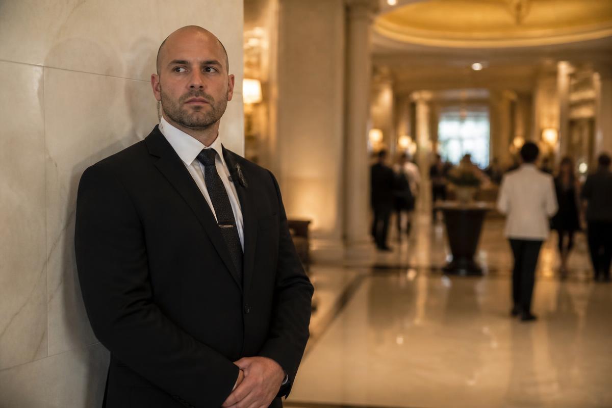 Editorial image representing hotel security